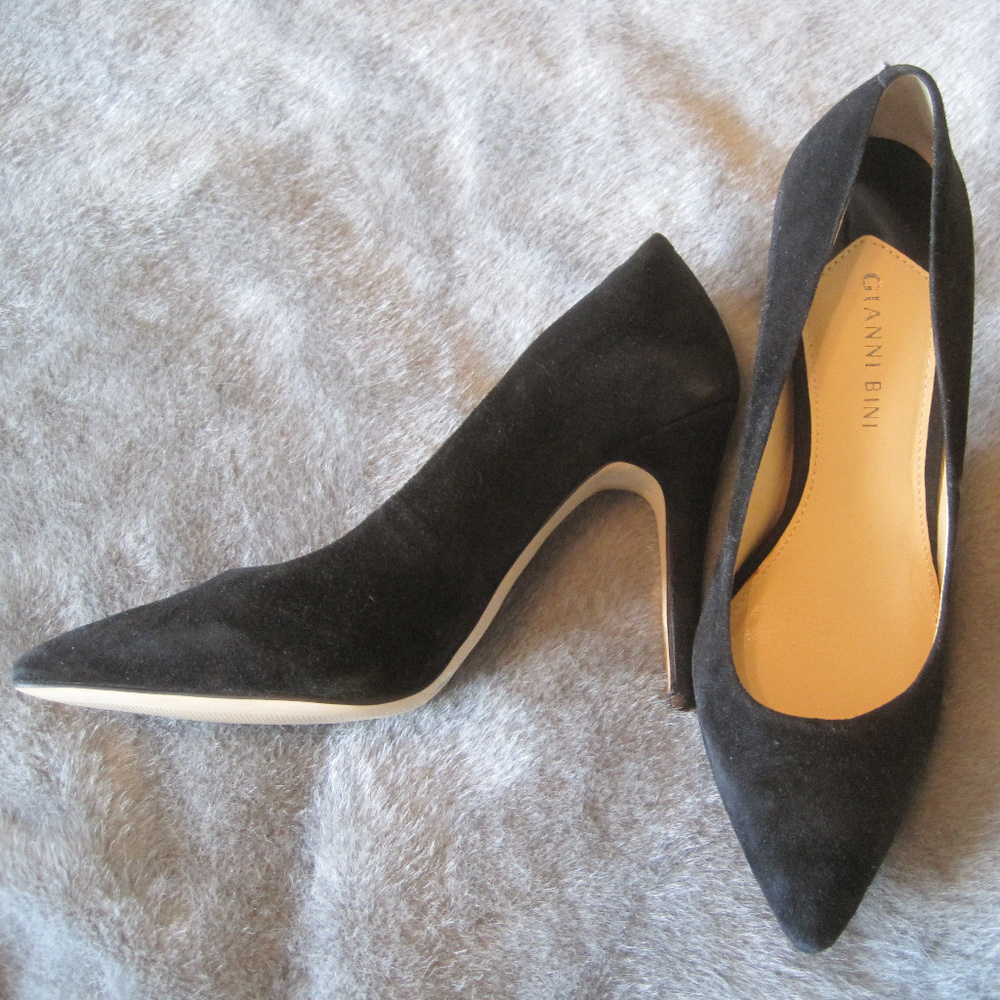 GIANNI BINI ROBYNN BLACK SUEDE PUMPS HEELS